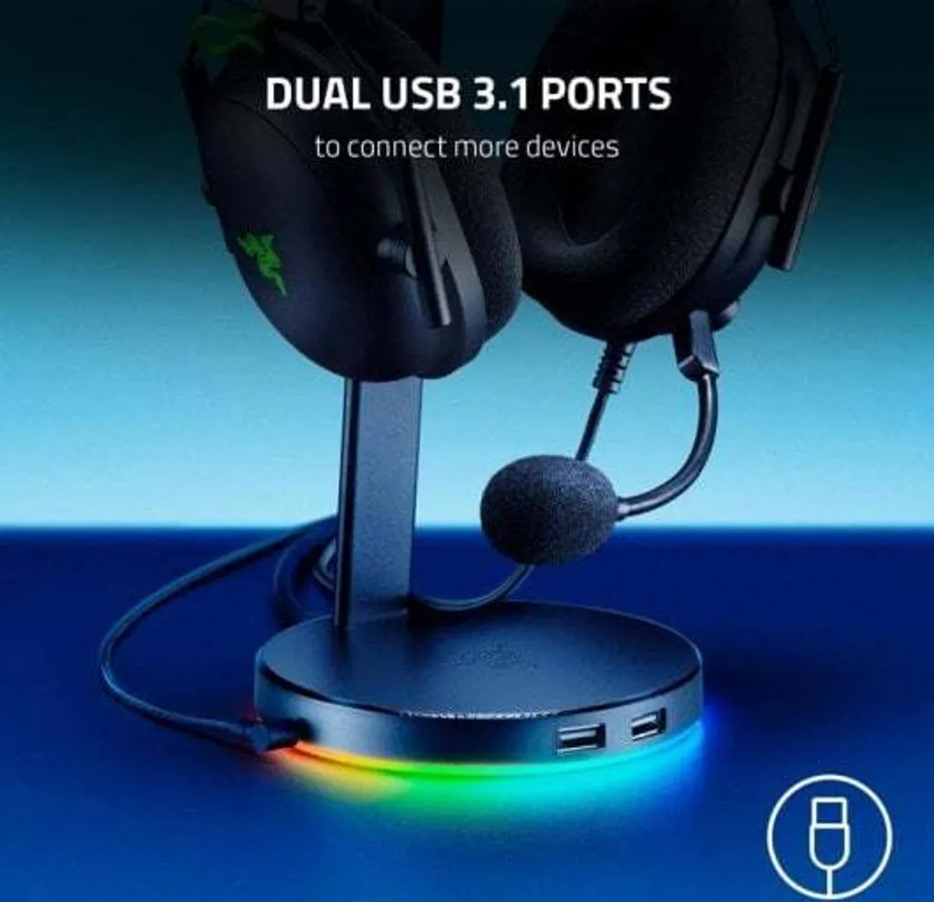 Support Casque Razer Rose avec Ports USB 3.1 - Idéal pour Setup Gaming