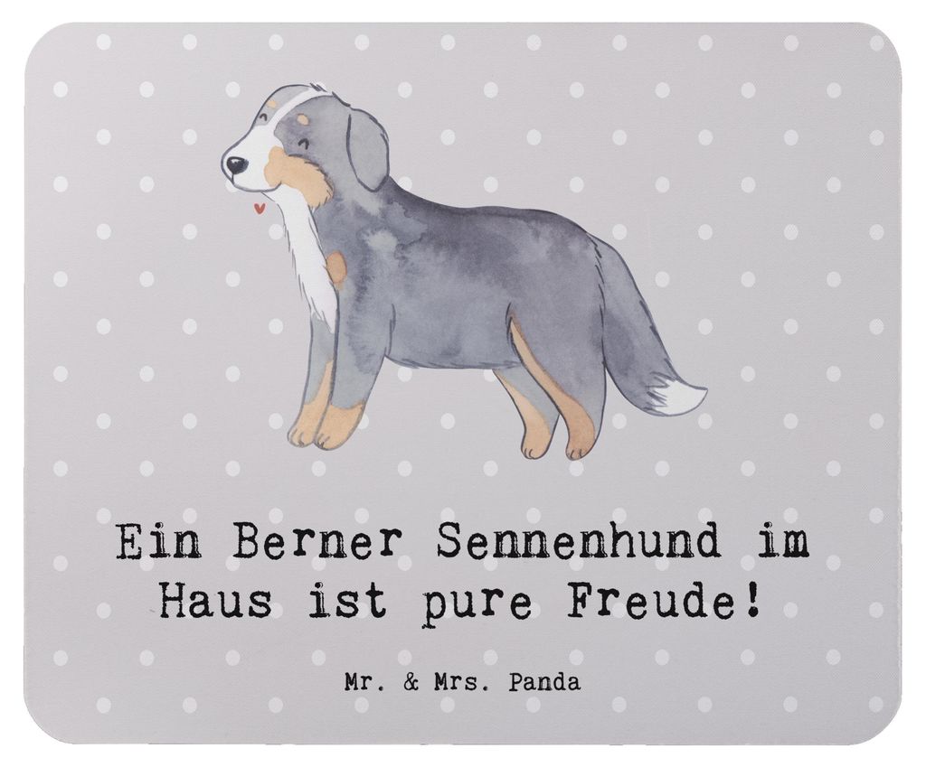 Mr. & Mrs. Panda Mauspad Berner Sennenhund Freude - Grau Pastell - Geschenk, Familienhund, Hunderassen, Hunderasse, Mousepad, Hunde, laptop, mousem...