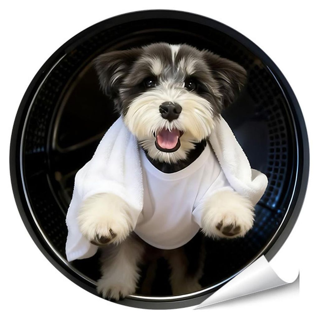 1/6 Stück Tieraufkleber, wasserfest, selbstklebend, PVC, Hund, Katze, Kaninchen, für Haushaltsgeräte wie Backofen, Kühlschrank und Waschmaschin...
