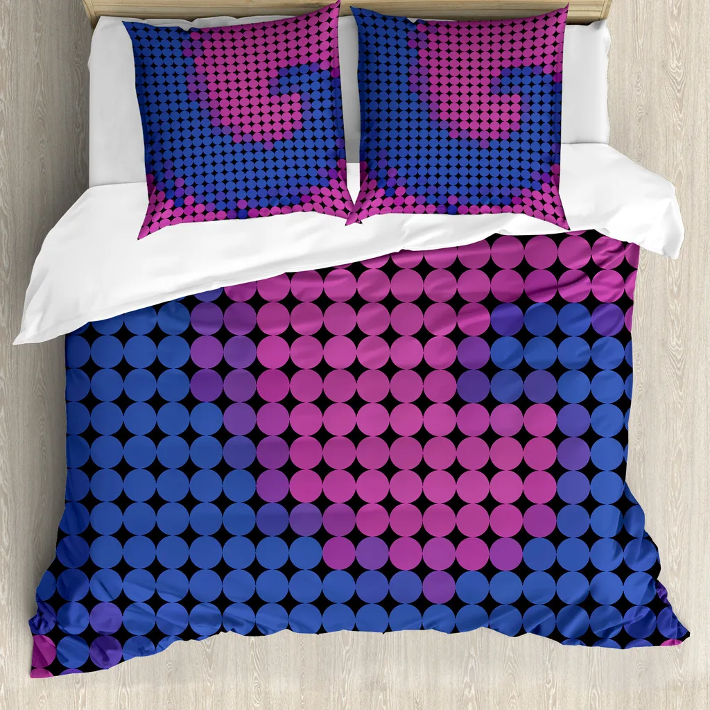 ABAKUHAUS Copripiumino Spiers, Modern Spiral, antiacaro, adatto a chi soffre di allergie, con federe, 155 cm x 220 cm - 80 x 80 cm, rosa e blu