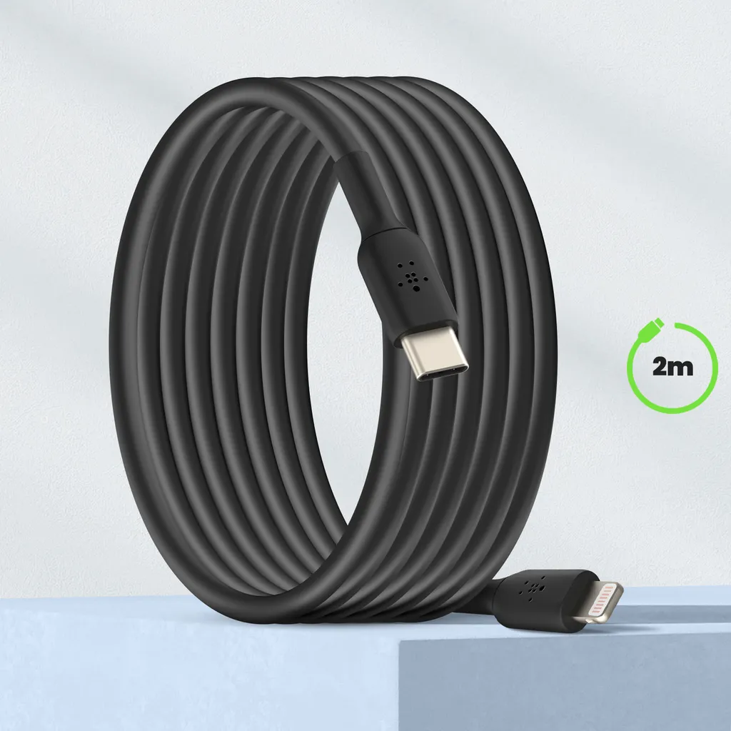 Câble Lightning Belkin BOOST Charge 2m Noir robuste pour iPhone et iPad - 9