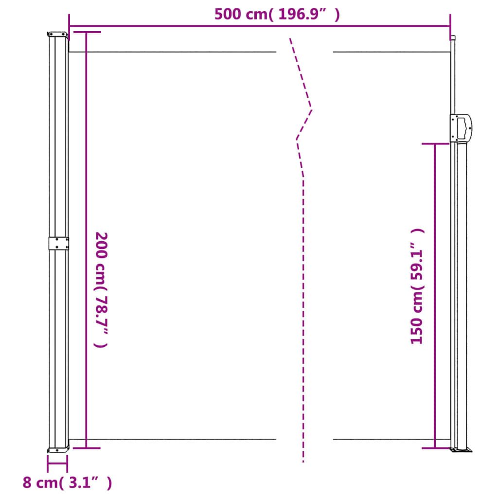 vidaXL Marquise latérale extensible vert foncé 200x500 cm Image du produit 