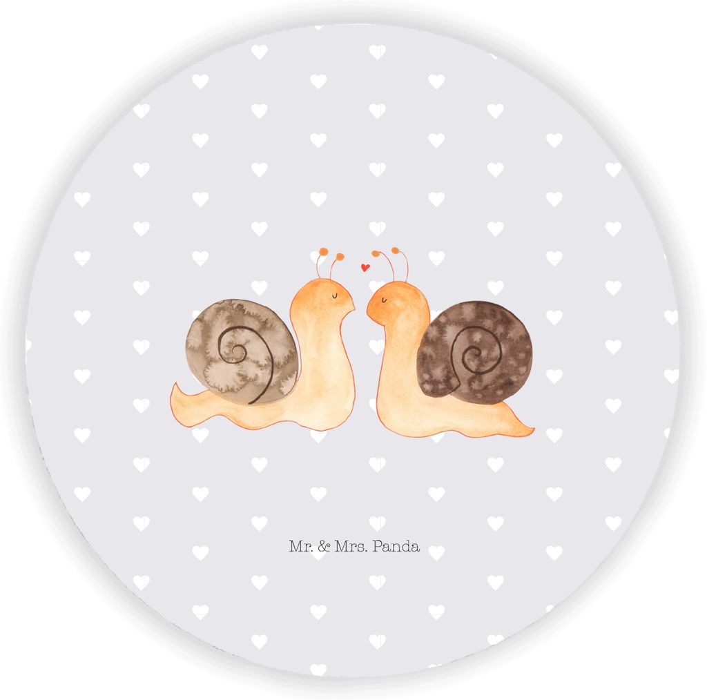 Mr. & Mrs. Panda magnet Schnecken Liebe - Grau Pastell - Geschenk, glücklich, mit motiv, Kühlschrankmagnet, Freundin, für kühlschrank, Pärchen...