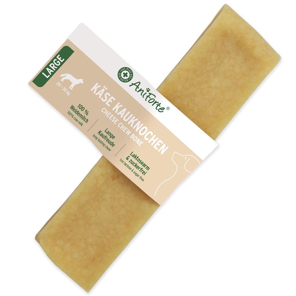 AniForte Käse Kauknochen für Hunde 138-155 g – Natürlicher Kaukäse für Beschäftigung & Zahnpflege, für große Hunde 20-30 kg, langlebiger ...