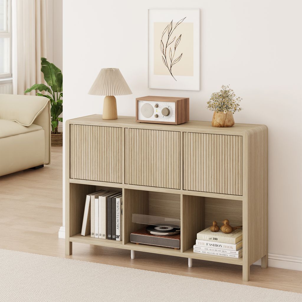 Credenza 'Lukkodso' a 3 ante e 6 scomparti 77 x 110 x 30 cm Immagine del prodotto 