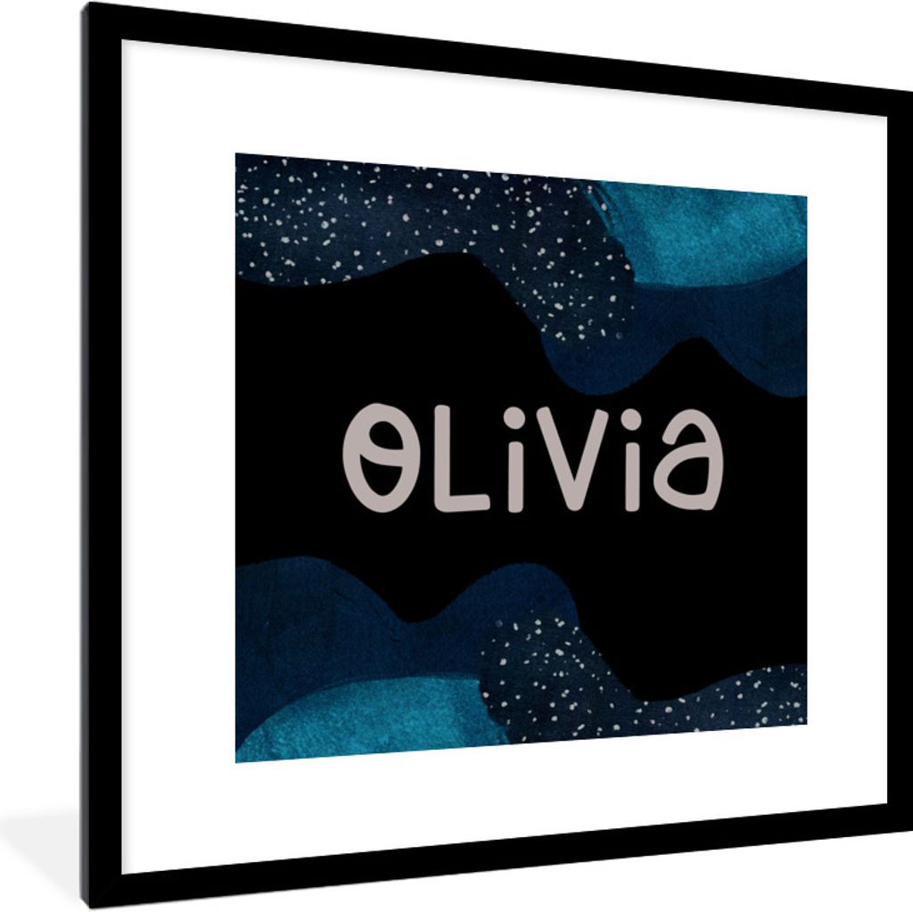 MuchoWow Gerahmtes Poster Olivia - Pastell - Mädchen 40x40 cm - Poster mit Schwarzem Bilderrahmen Wandposter Rahmen Foto Bilder - Poster - Plaka...