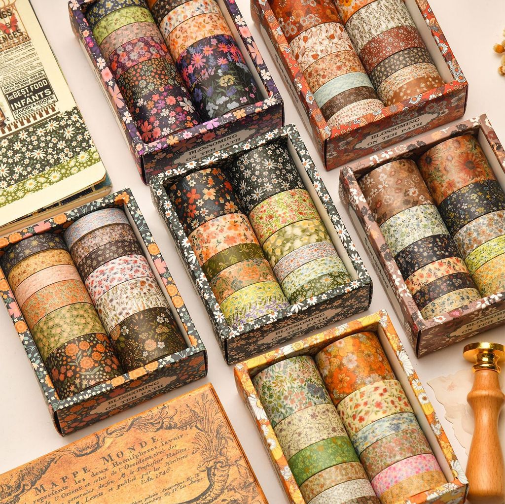 Washi Tape,12 Rollen Washi Klebeband Set Dekoratives, Washi Tape Set, Masking Tape für DIY Art & Crafts, 2m x 10/15/20/30mm
