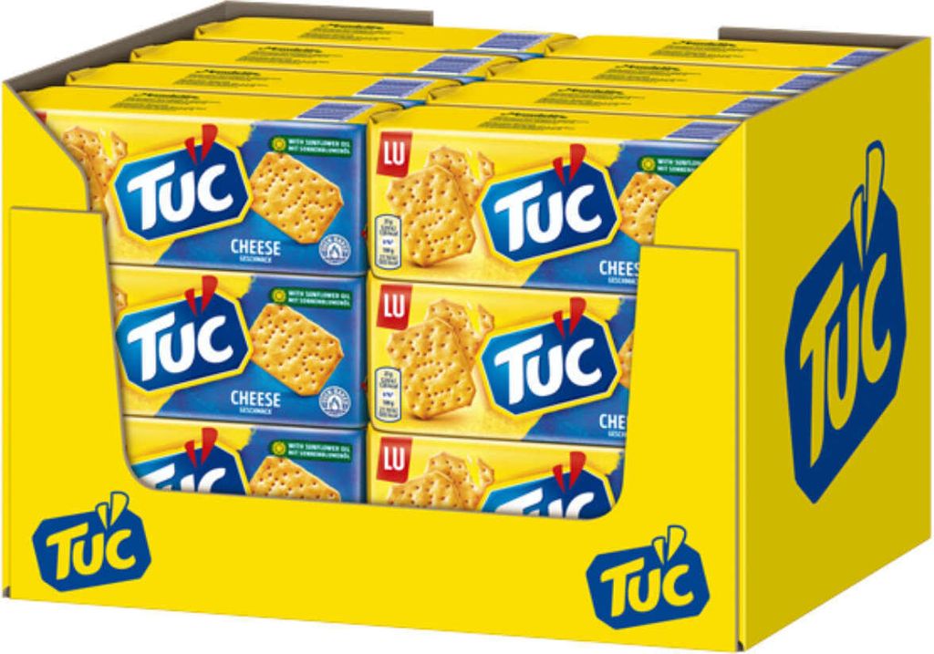 Tuc Cracker Cheese Snack Salzgebäck mit Käse Geschmack 100g 24er Pack
