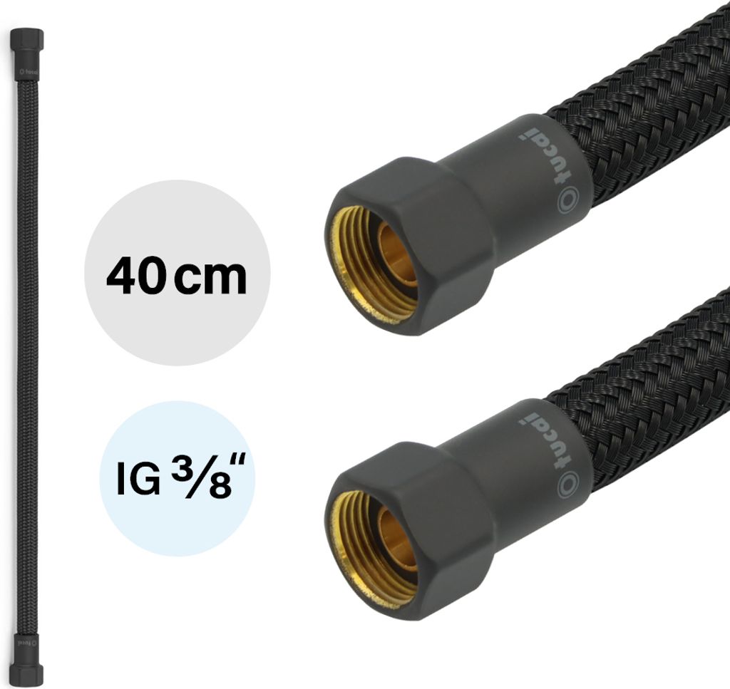 Flexschlauch DN8 IG/IG 3/8" -400mm Schwarz & Schwarz Matt Produktbild 