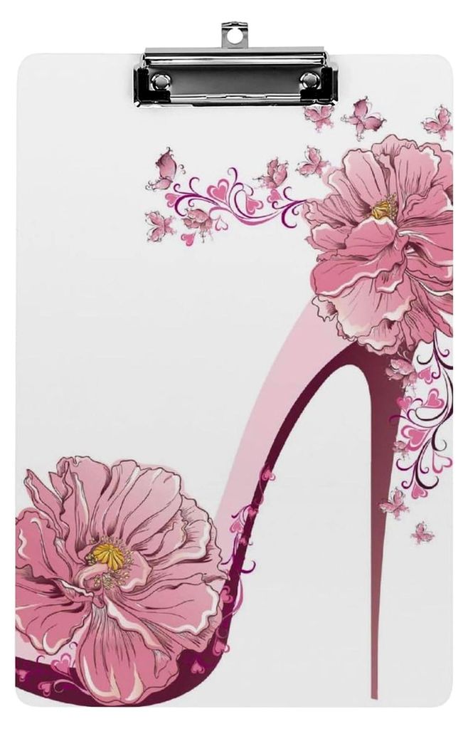 Klemmbrett mit Blumenmuster, Briefgröße, Büroklammern, Still-Klemmbrett, Schreibbrett, Dokumentenhalter