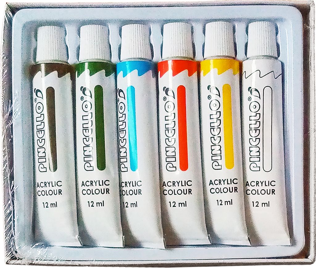 6 Tuben ACRYLFARBEN 12ml Set Malfarben Künstlerfarbe Acryl Farbe Malen 98