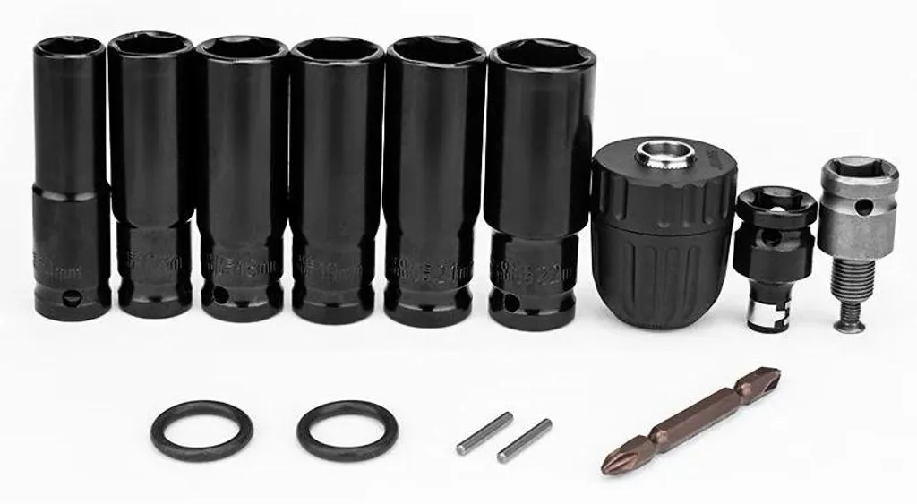 Mandrin adaptateur hexagonal pour visseuse à chocs - Set de 14 pièces