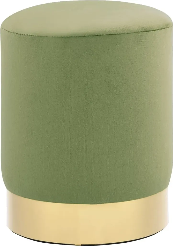 Sgabello Velluto Verde Senape e Oro | Design a Botte The Living Store - 1