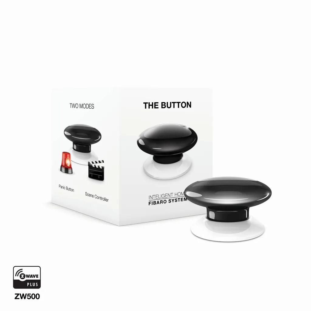 Bouton de commande Z-Wave Fibaro Button multifonction coloris noir bleu