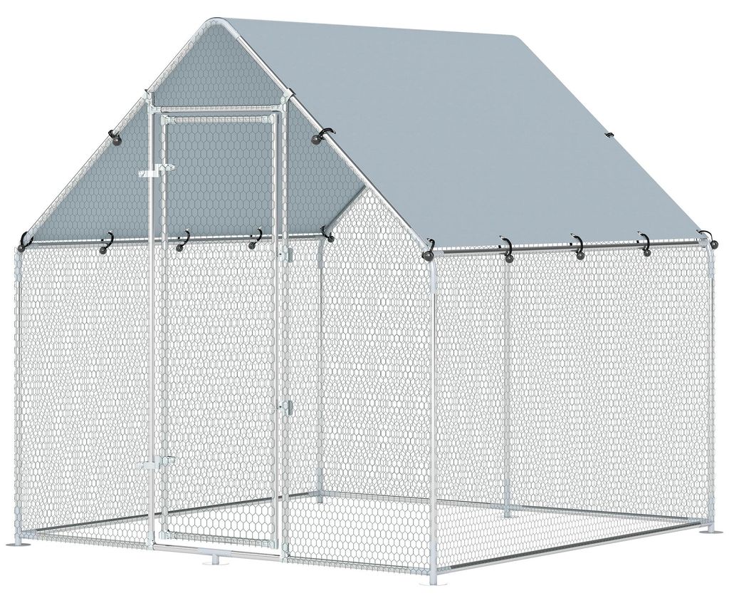 PawHut ren voor kippen, 2x2x2 meter, met kippenhok en Productafbeelding 