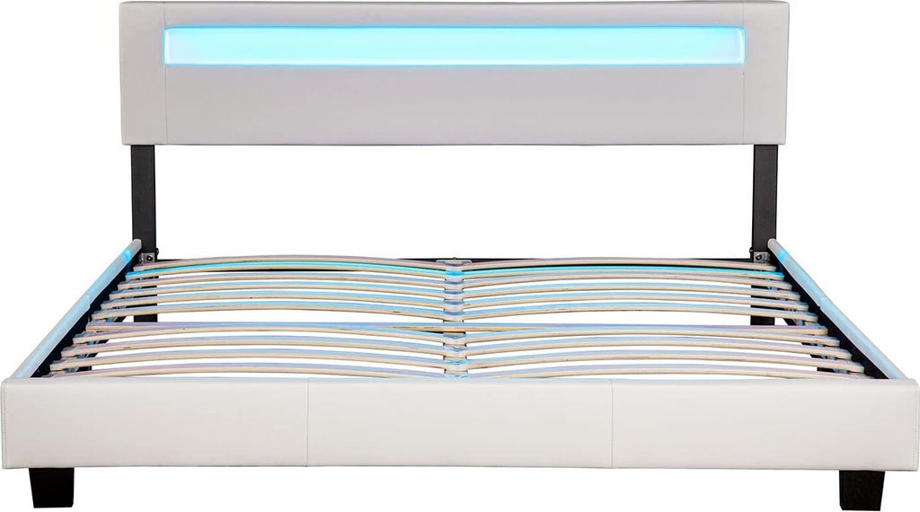 Čalúnená posteľ Juskys Paris 160 x 200 cm biela - posteľ s Obrázok produktu 8
