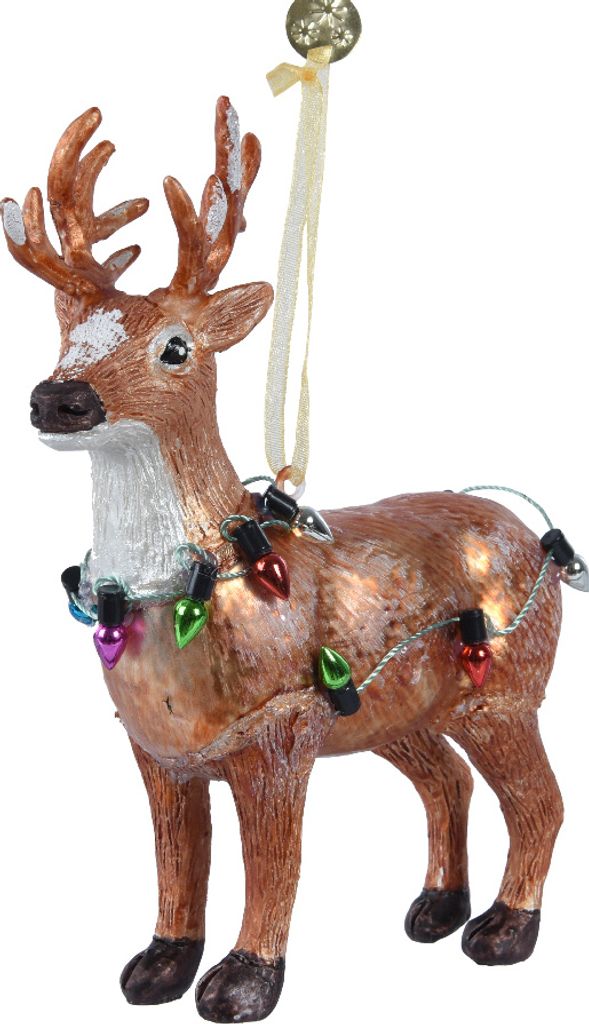 Christbaumschmuck Hirsch Waldtier Glas 11 cm rotbraun 1 Produktbild 