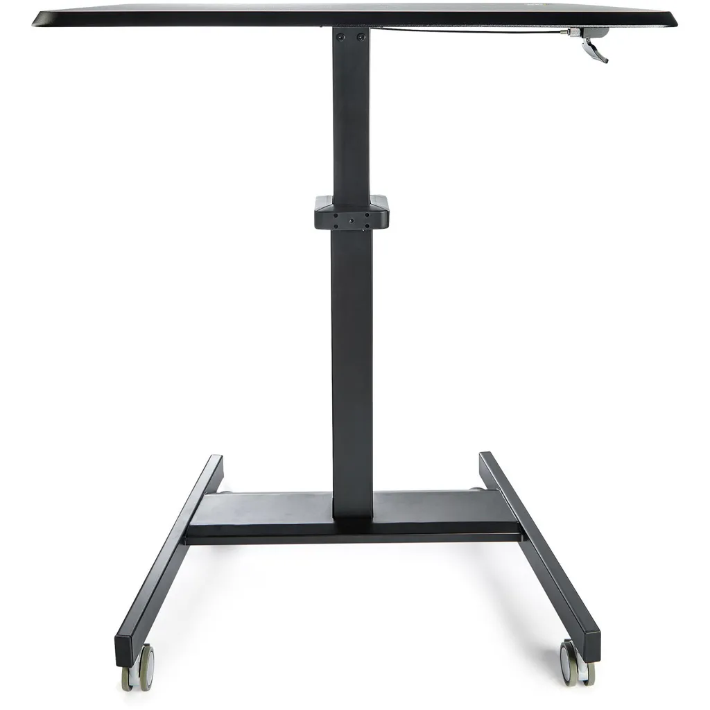 Pupitre Ergonomique à Roulettes Noir - Table d'Ordinateur Réglable Bois