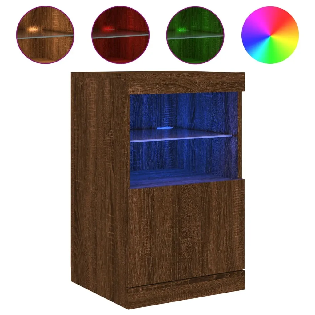 Credenza SYFAX Rovere Marrone con Luci LED 41x37x67 cm | Mobile Design