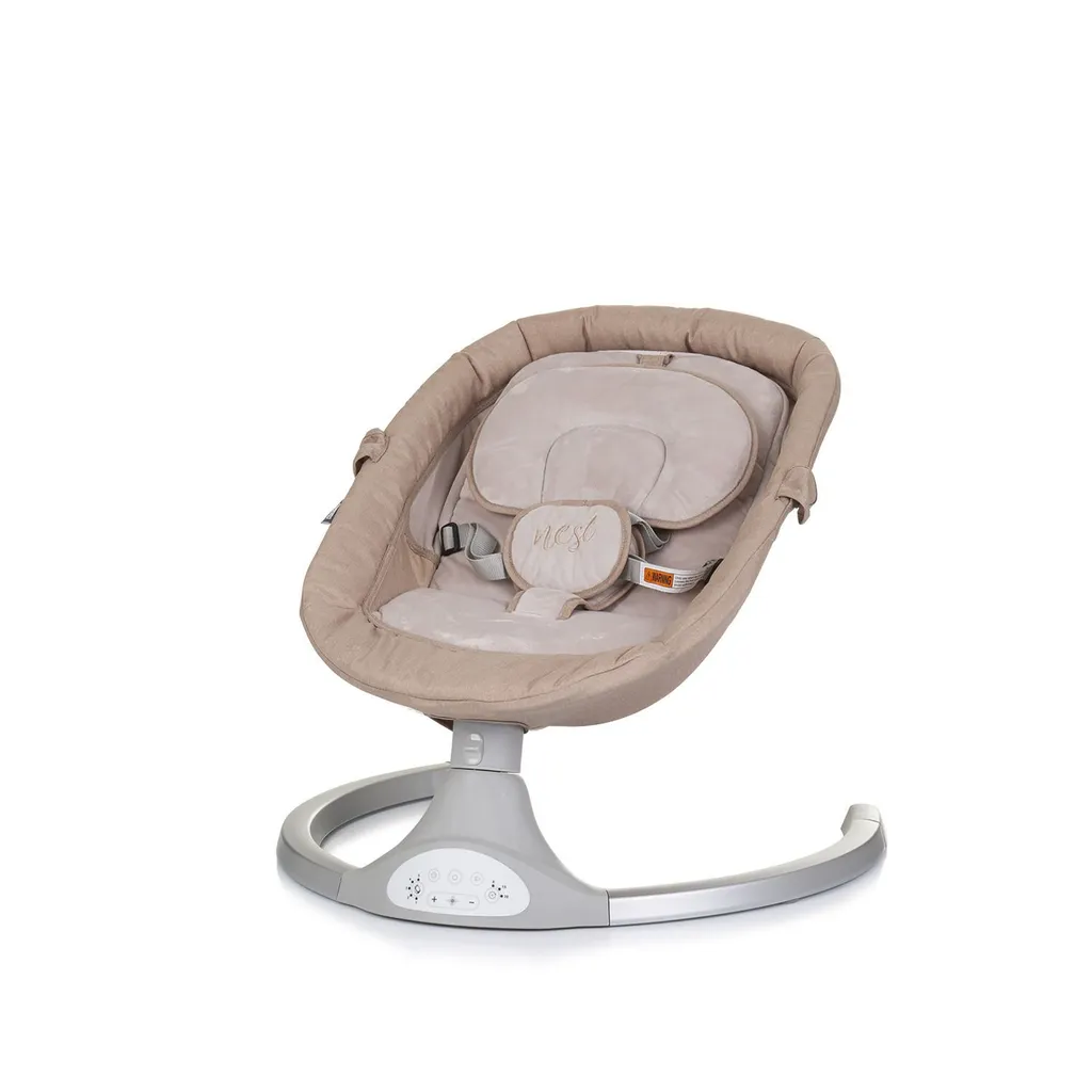 Chipolino Transat Nest Musical avec Télécommande et Peluches Beige - 3
