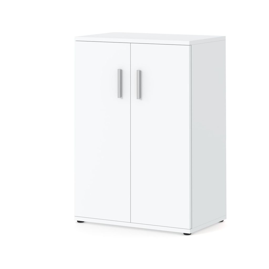 STIV Möbel | Weiße Kommode mit 2 Türen – Mehrzweckschrank für Bad, Flur oder Schlafzimmer, modernes Design, 60 cm