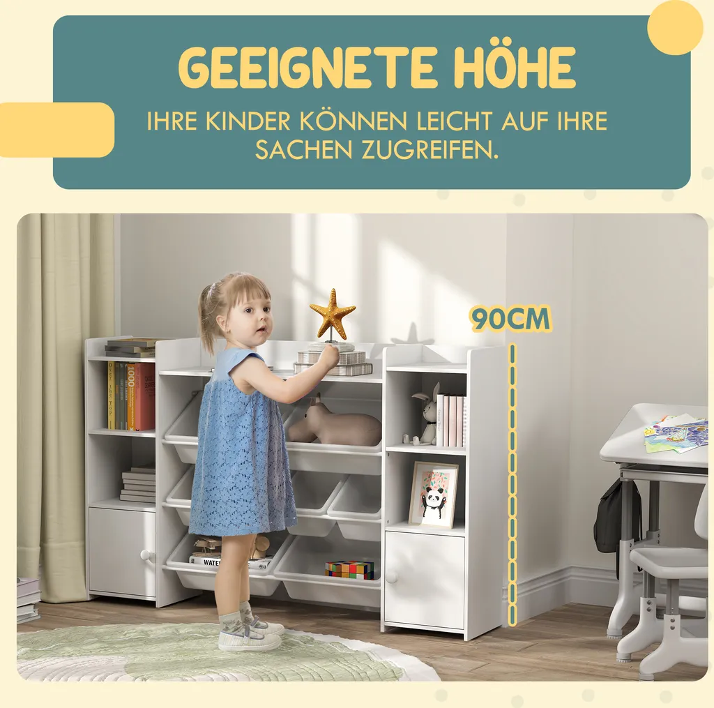 Bibliothèque Enfant 8 Boîtes et Rangement Jouets Multi-Compartiments - 6