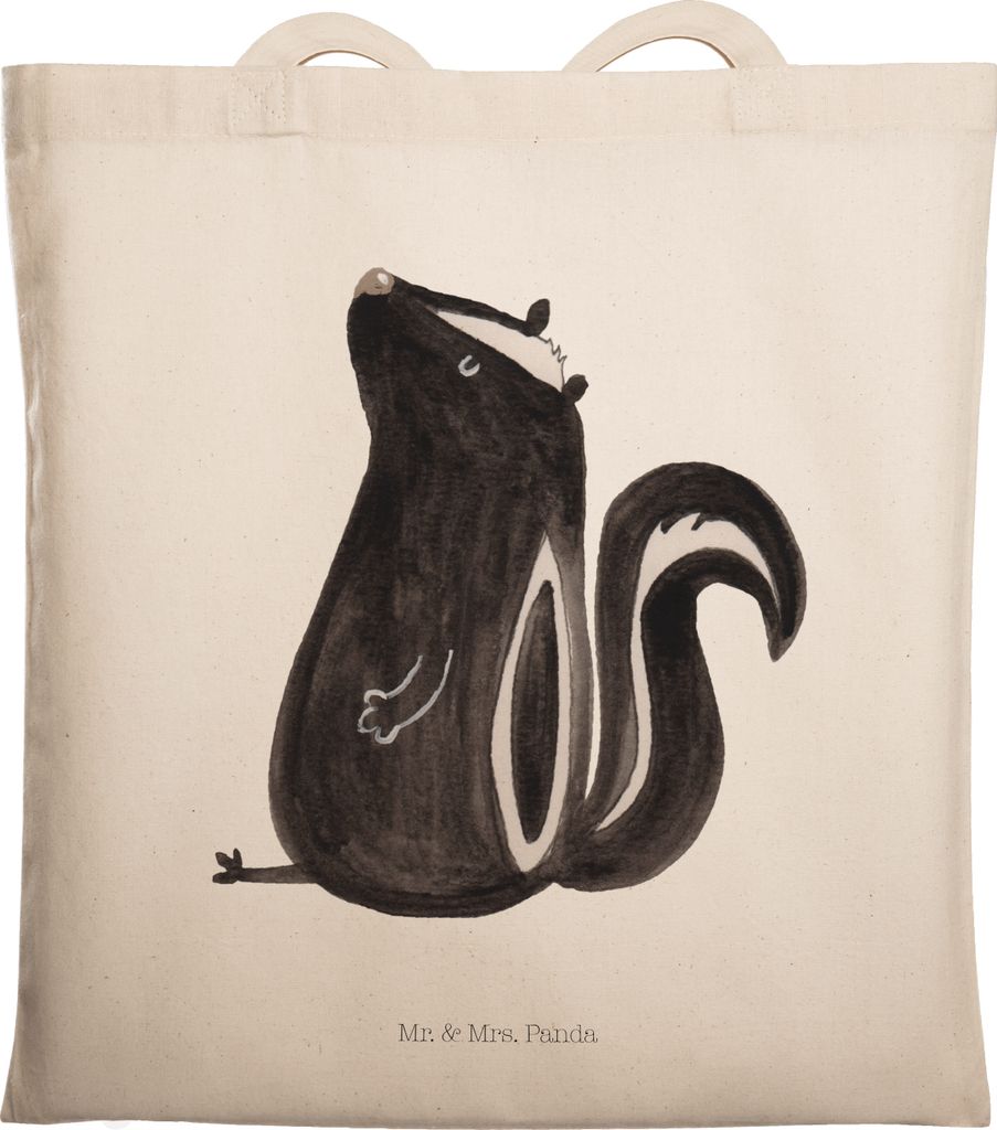 Mr. & Mrs. Panda schulterbeutel Stinktier Sitzen - Transparent - Geschenk, Recht, Tote Bag, Raubtier, Wildtier, Büro, Spruch, Tragetasche, Jutebeu...