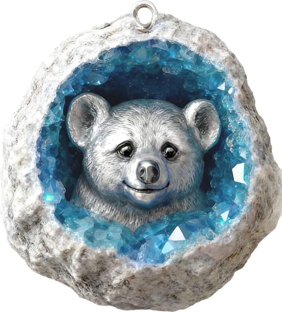 Acryl-Tieranhänger, blau, künstliches Kristallloch, Eichhörnchen, Marienkäfer, Vogel, Koala, Opossum, Spinne, Weihnachtsbaumschmuck, 2D-Flachde...