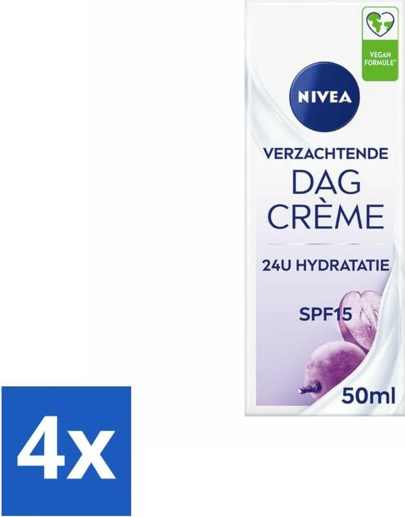 NIVEA Crème de Jour Sensitive SPF 15 Visage Peau Sensible Lot de 4 x 50ml