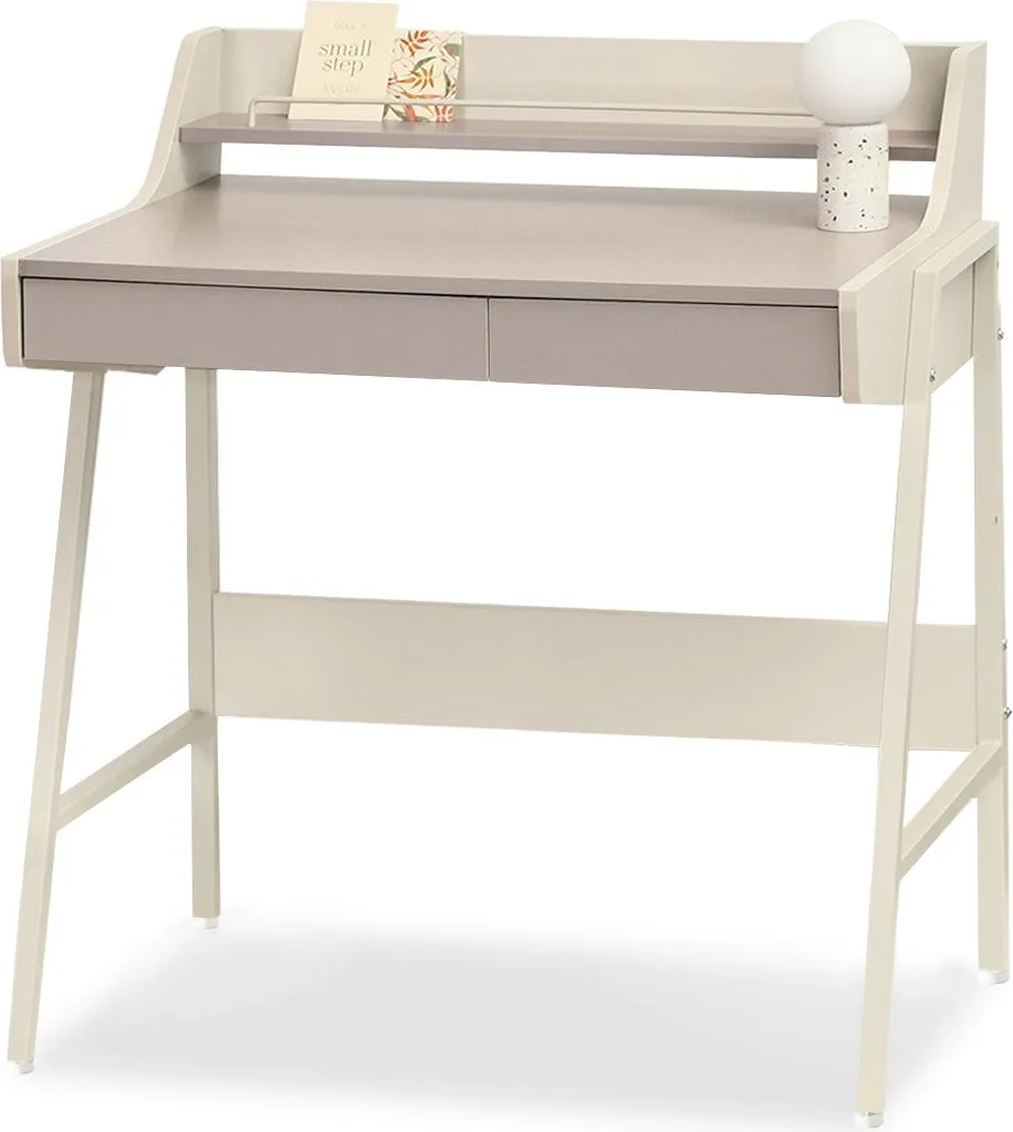 Bureau RENO beige crème en bois - Style épuré et finition haut de gamme