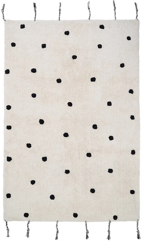 Tapis Nattiot Nümi Black 100x150 cm - Fibre Douce et Motifs Graphiques