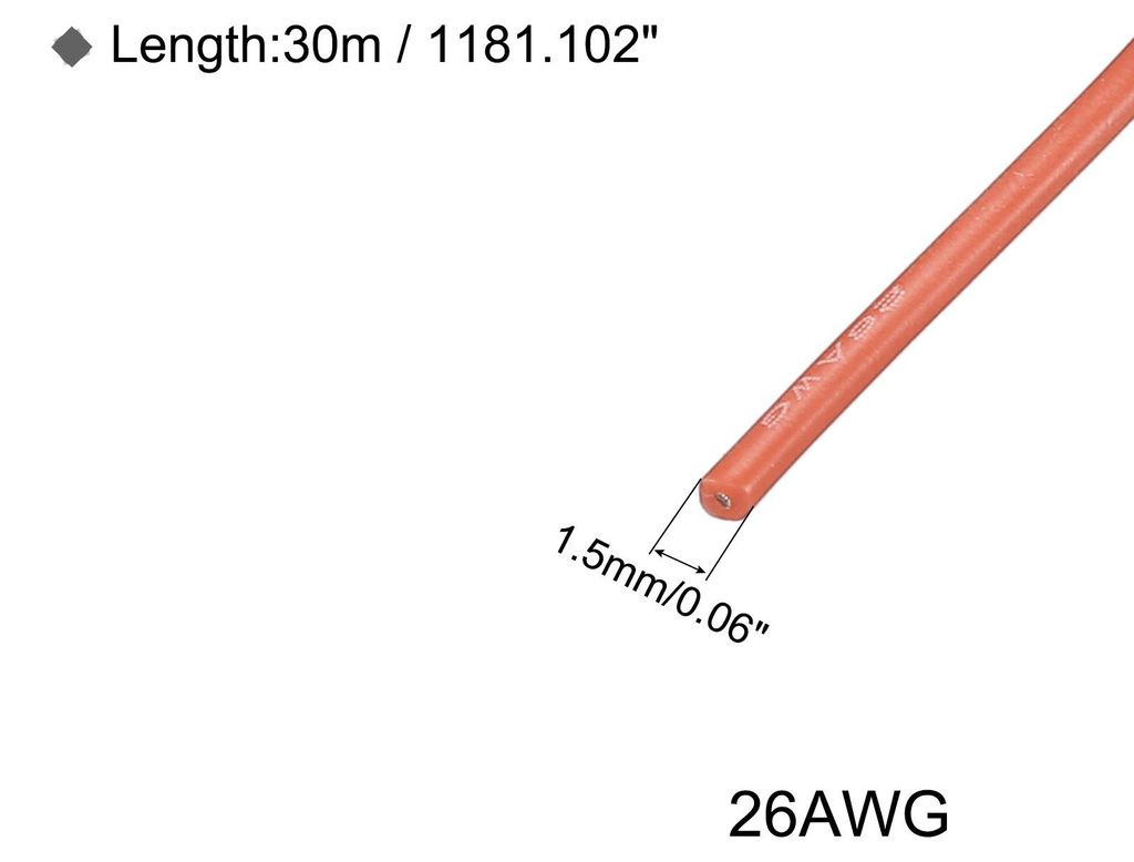 26AWG Elektrischer Draht 30 Meter Stromkabel 0,13 mm2 Verzinntes Kupferkabel Flexibel Silikonkabel Litzenkern Klingeldraht Verdrahtungsleitung fš...