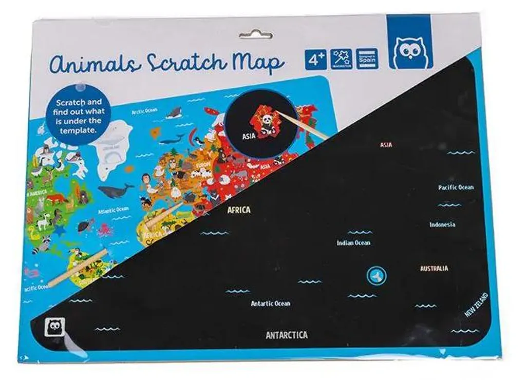 Carte du monde multicolore scratch map grand format éducatif et ludique
