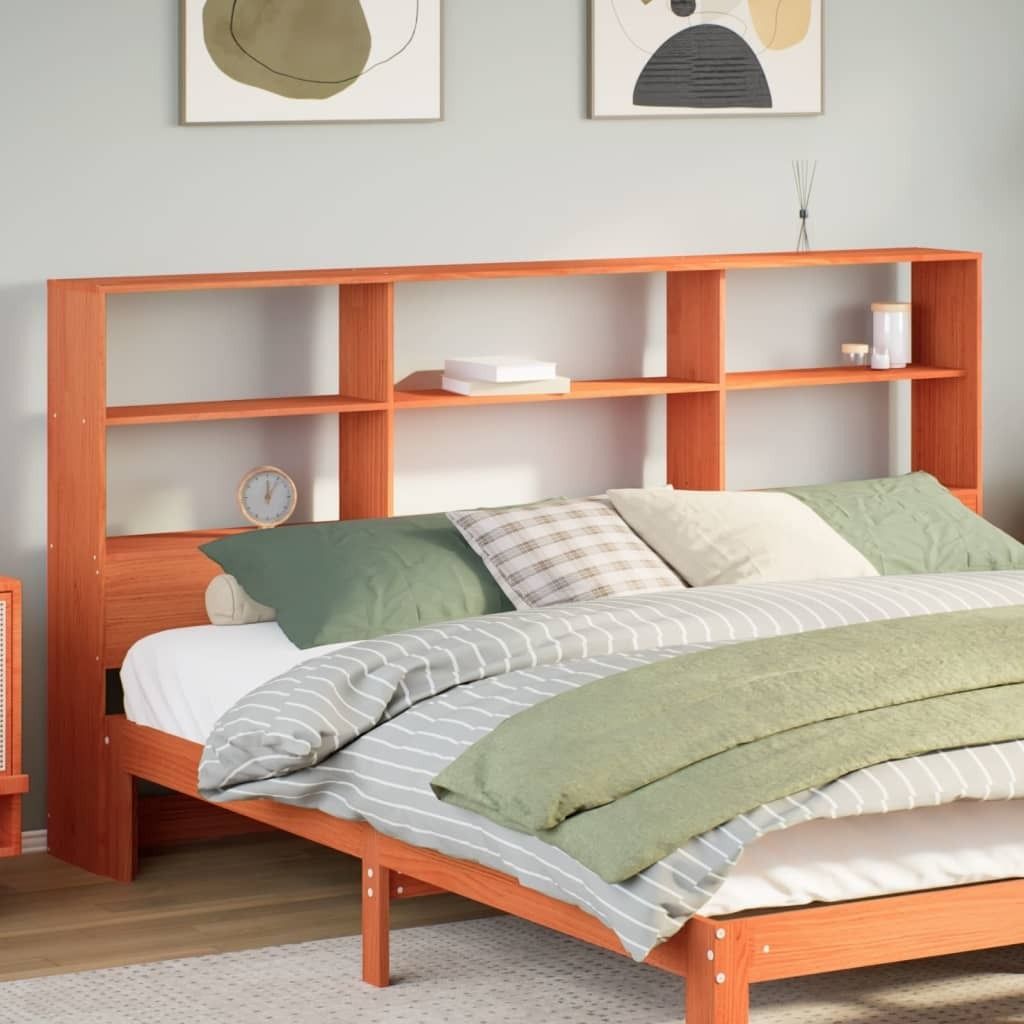 Langlebig Kopfteil mit Stauraum Wachsbraun 180 cm Massivholz Kiefer - Kopfteile Octo1302568 1parcel