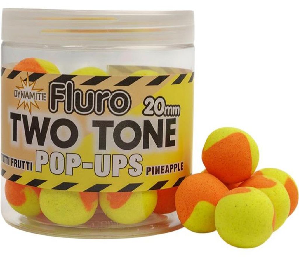 Dynamite Baits Fluro Two Tone Pop Ups Tutti Frutti & Pineapple 20 mm