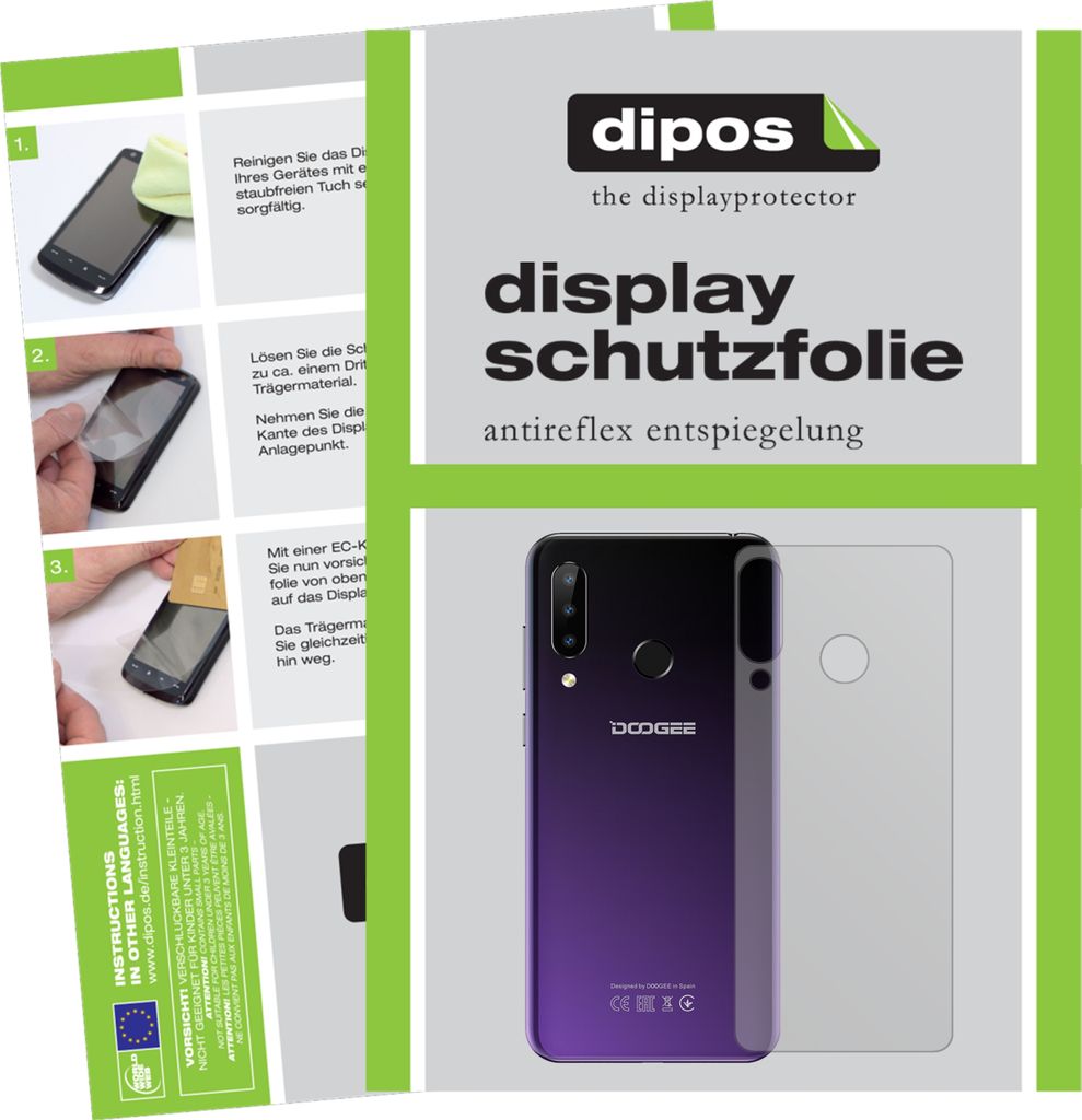 6x Schutzfolie für Doogee N20 Rückseite matt Displayschutzfolie Folie Display Schutz dipos