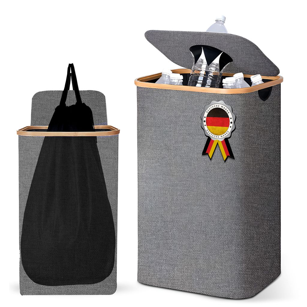 Pfandflaschen Sammelbehälter mit Deckel, Groß Pfandflaschen Aufbewahrung, Behälter Leergut & Altglas Aufbewahrung, Flaschensammler mit Loch Küc...