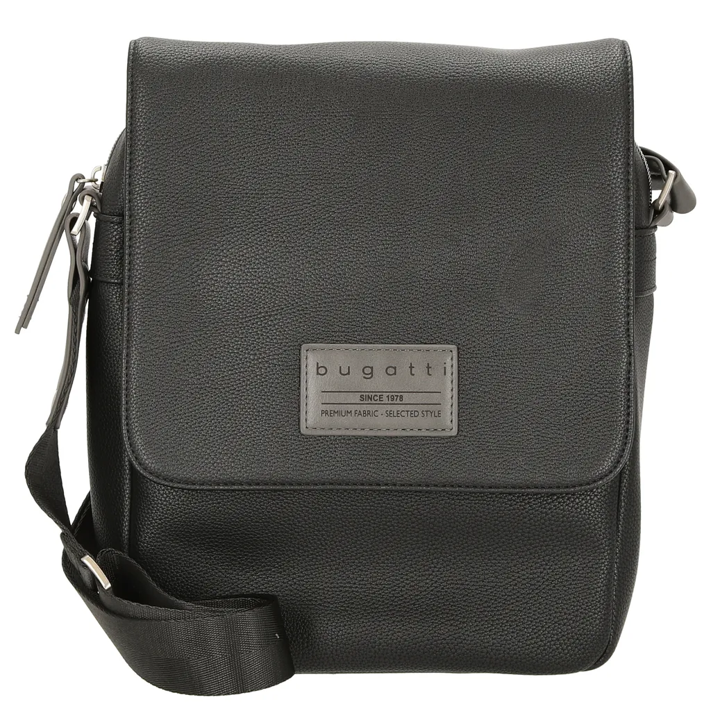Bugatti Moto D Sac à Bandoulière Homme Noir en Cuir Synthétique Chic