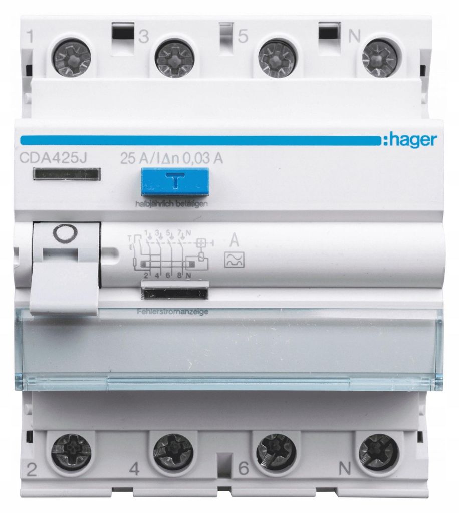 RCD 4P 25A 0,03A type A CDA425J Image du produit 
