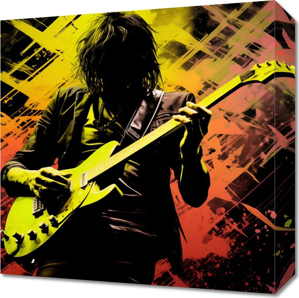 Bild 40x40cm Gitarrenpassion an der E-Gitarre