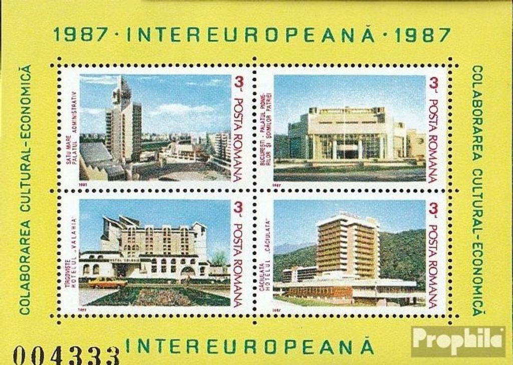 Briefmarken Rumänien 1987 Mi Block232 (kompl.Ausg.) postfrisch INTEREUROPA
