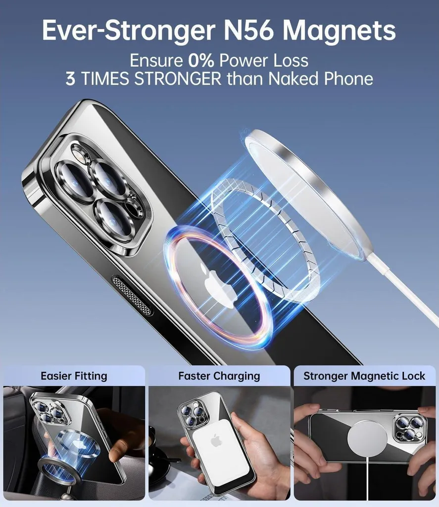 Cover MagSafe Nera iPhone 16 Pro Max + Pellicole | Stile e Sicurezza - 3
