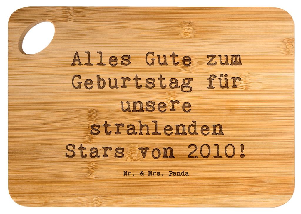 Mr. & Mrs. Panda Frühstücksbrett Spruch 2010 Geburtstag Stars - Transparent - Geschenk, Alter, Geburtstagsgeschenk, Brett, Jahrgang, Feierlichkei...