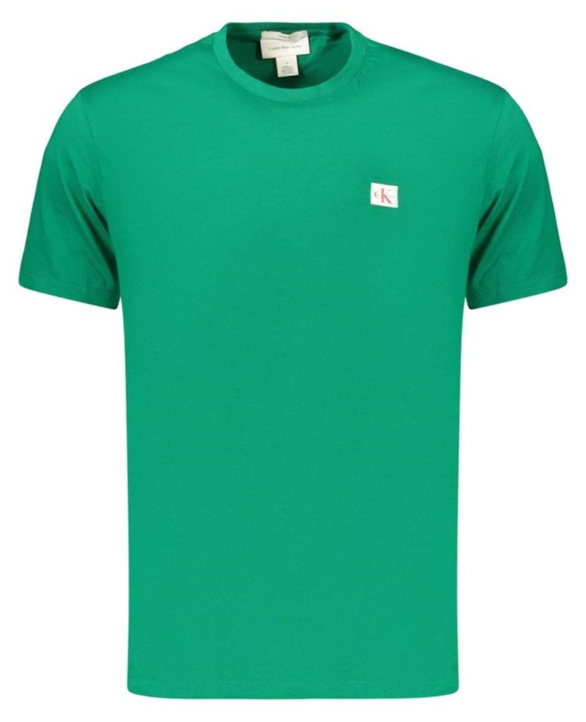 Grünes Herren-Kurzarmshirt, Klassische Passform mit Logo-Applikation