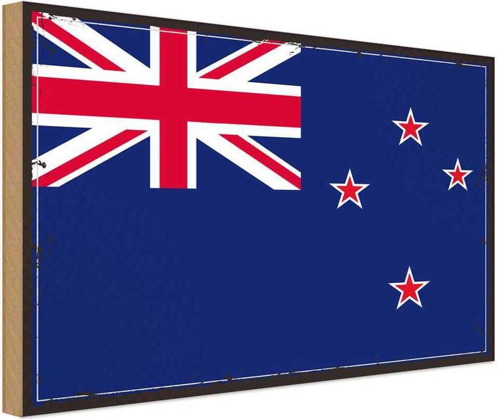 vianmo Holzschild 30x40 cm Neuseelands Retro New Zealand Flagge Fahne Wappen