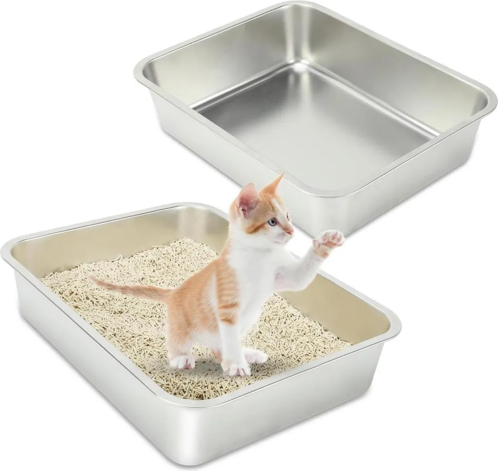 2 Lettiere Gatto Acciaio Inox 45x35 | Mai Più Odori in Casa! Shopping