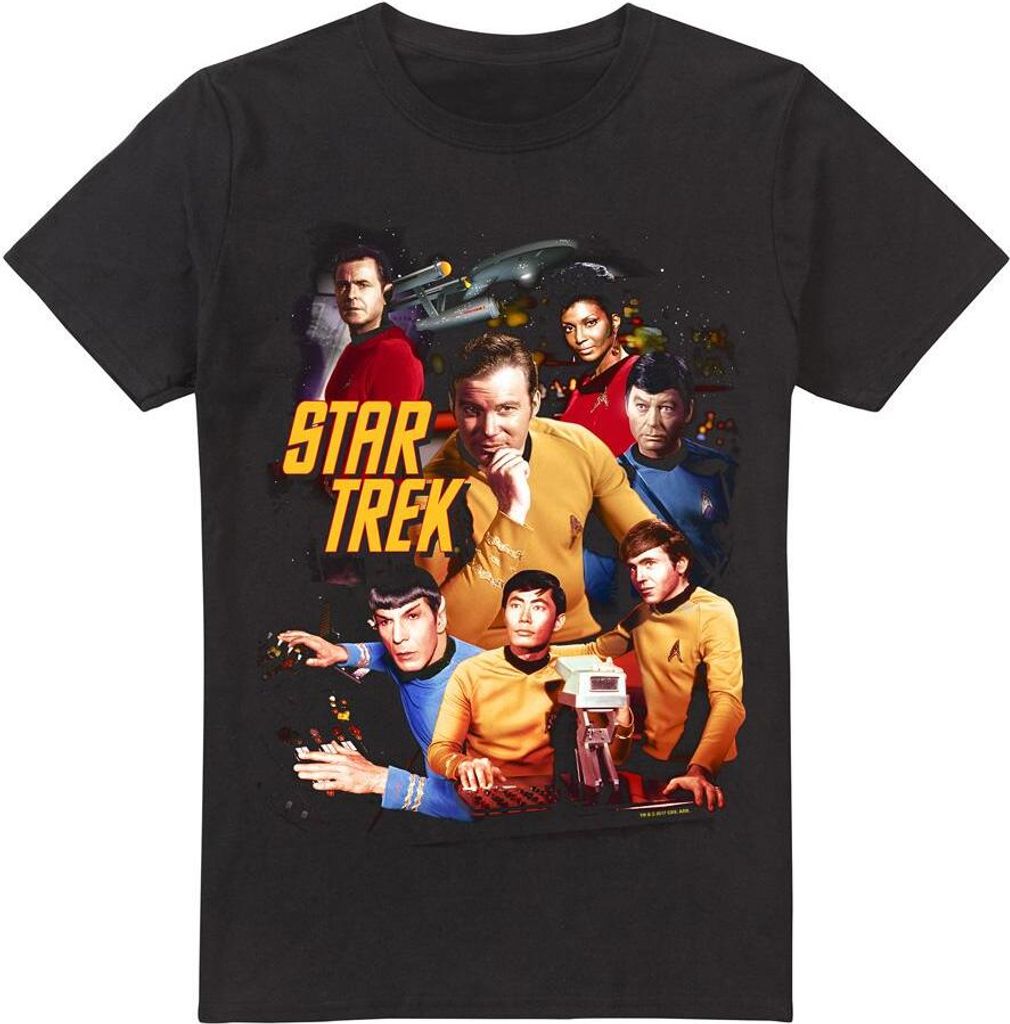 Star Trek - "At the Controls" T-Shirt für Herren TV13515 (XXL) (Schwarz)