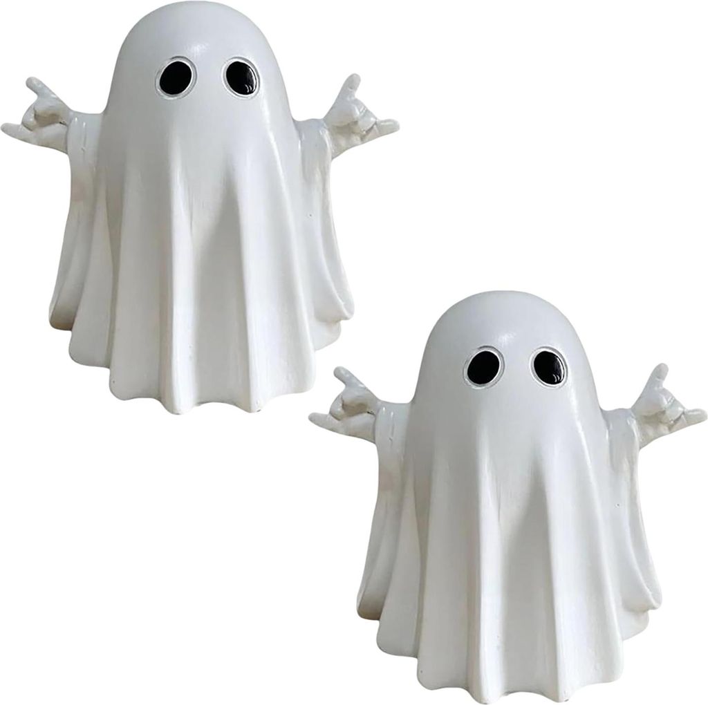 Halloween-Geisterfigur, süße kleine Finger-Geisterstatue, gruseliges Tischornament aus Kunstharz für den Innenbereich, Zuhause, Büro, Schreibti...