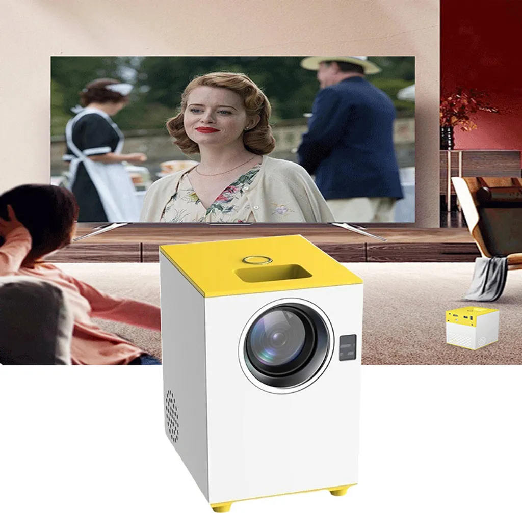 Projecteur portable ZELURXX Jaune - Mini Vidéoprojecteur LED Compact