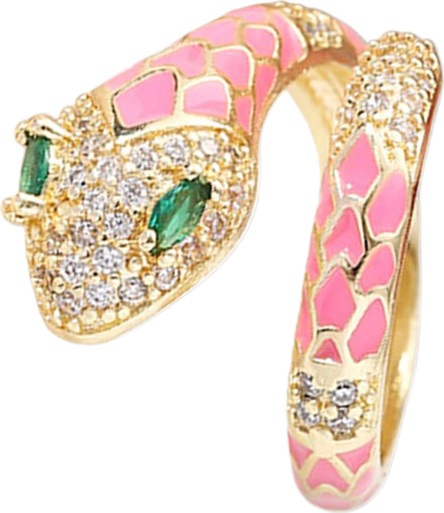 Frauen Fingerring Verstellbare Öffnung Funkelnde Strasssteine Schlangenform Ring Cocktail Party Schmuck Geschenk